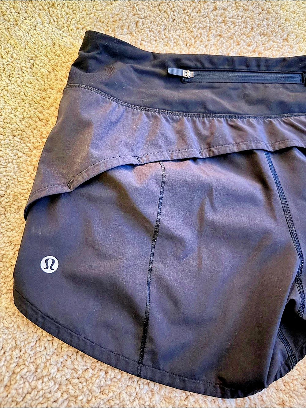 lululemon Speed Up Short Mid-Rise 4" Black Athletic Shorts
